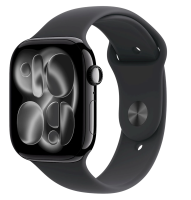 APPLE Watch 11 GPS + Cellular 46mm Klavírně černý hliník s černým sportovním řemínkem - M/L
