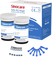 SINOCARE Safe AQ Angel set 50ks test. proužků + 50ks lancet