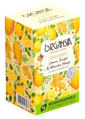 BASILUR ORGANSIA BIO Lemon Ginger & Manuka Honey 18 x 1.8 g