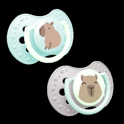 LOVI Dudlík svítící silikonový dynamický CAPICHILL 6-18m 2 ks