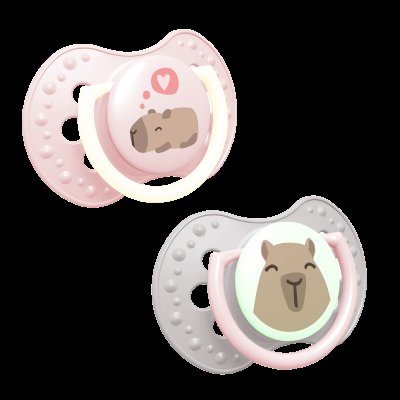 LOVI Dudlík svítící silikonový dynamický CAPICHILL 0-6m 2 ks