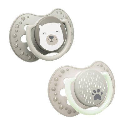 LOVI Dudlík svítící silikonový dynamický BUDDY BEAR 0-6m 2 ks
