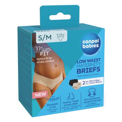 CANPOL BABIES Těhotenské kalhotky s nízkým pasem MumFIT S/M 2 ks