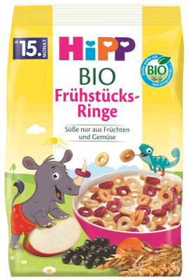 HIPP BIO Obilno-ovocné kroužky k snídani 120 g