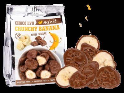 MIXIT Křupavé banánky v čokoládě do kapsy 70 g