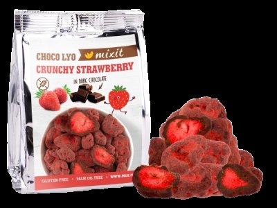 MIXIT Křupavé jahody v čokoládě do kapsy 60 g