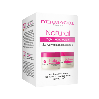 DERMACOL Duopack Natural mandlový denní a noční krém 2 x 50 ml