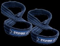 POWER SYSTEM Trhačky Lifting Grips Figure 8, čierná/modrá, veľ. S/M, 2 ks