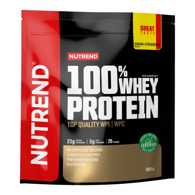 NUTREND 100% Whey Protein Banán + Jahoda 800 g