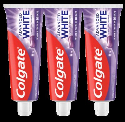COLGATE Advanced White Purple Trio Zubní pasta 3 x 75 ml