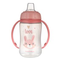 CANPOL BABIES Hrneček tréninkový CUTE ANIMALS se silikonovým pítkem zajíc 320 ml