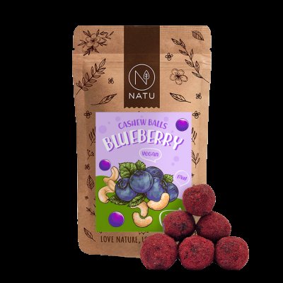 NATU Borůvkové kuličky s kešu krémem 70 g