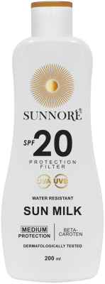 SUNNORÉ Opalovací mléko SPF 20, 200 ml
