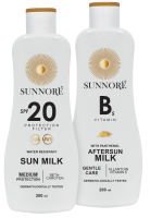 SUNNORÉ Duo balení – Opalovací mléko SPF 20 + Mléko po opalování 2 x 200 ml