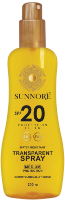 SUNNORÉ Transparentní sprej SPF 20, 200 ml