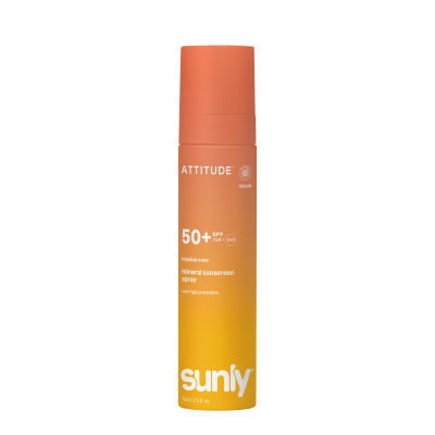 ATTITUDE Minerální opalovací krém ve spreji Sunly SPF 50+ s vůní tropického kokosu 75 ml