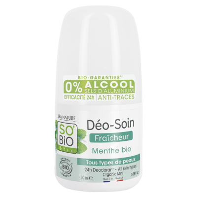 SO´BIO ÉTIC Deodorant roll-on 24h osvěžující s mátou BIO 50 ml