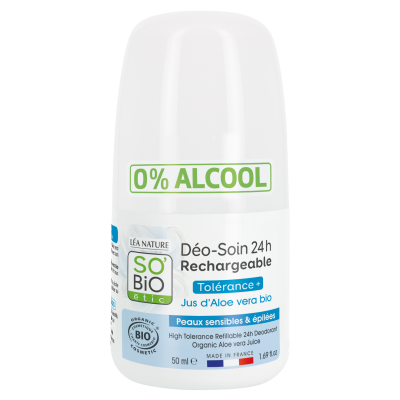 SO´BIO ÉTIC Deodorant roll-on 24h - Tolerance+ s Aloe vera BIO 50 ml