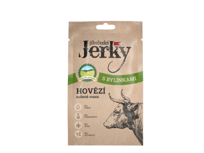 JIHOČESKÉ JERKY Hovězí s bylinkami 20 g