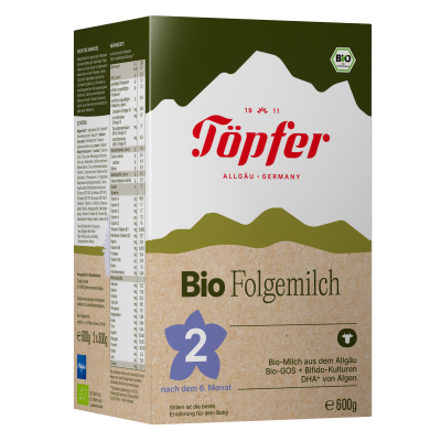 TÖPFER BIO 2 pokračovací mléčná kojenecká výživa 600 g