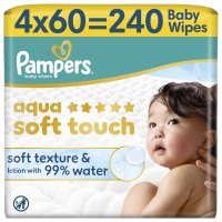 PAMPERS Dětské čisticí ubrousky, Aqua Soft Touch Baby 4 ks