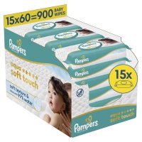 PAMPERS Dětské čisticí ubrousky,  Aqua Soft Touch Baby 15 ks