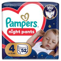 PAMPERS Plenkové kalhotky, Pants Night Velikost 4 52 ks