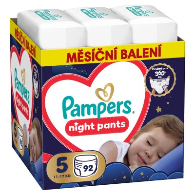 PAMPERS Plenkové kalhotky, Pants Night Velikost 5 92 ks