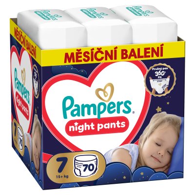 PAMPERS Plenkové kalhotky, Pants Night Velikost 7 70 ks