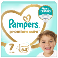 PAMPERS Premium Care Velikost 7, 15kg+, 64 ks