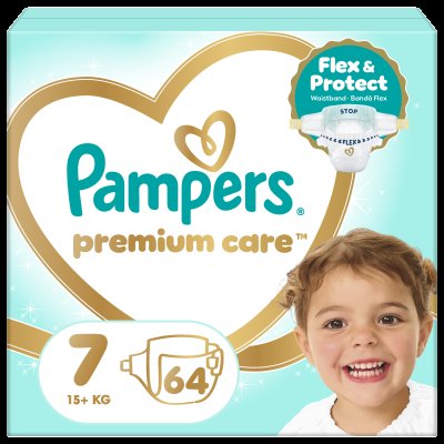 PAMPERS Premium Care Velikost 7, 15kg+, 64 ks