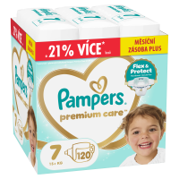PAMPERS Premium Care Velikost 7, 15kg+, 120 ks