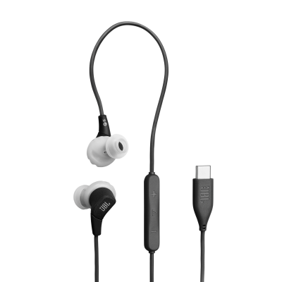 JBL Endurance Run 3C USB-C Black/Grey, drátová sportovní sluchátka s USB-C konektorem