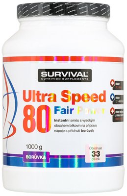Survival Nutrition Ultra Speed 80 Fair Power borůvka 1000 g - Survival Ultra Speed 80 Fair Power 1000 g