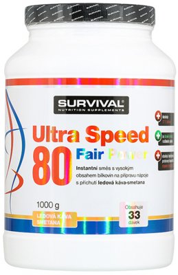 Survival Nutrition Ultra Speed 80 Fair Power ledová káva-smetana 1000 g - Survival Ultra Speed 80 Fair Power 1000 g