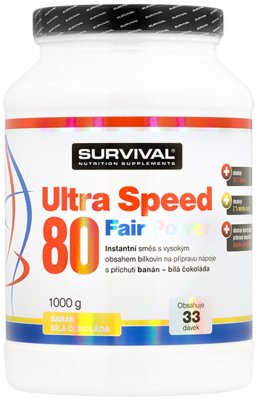 Survival Nutrition Ultra Speed 80 Fair Power banán-bílá čokoláda 1000 g