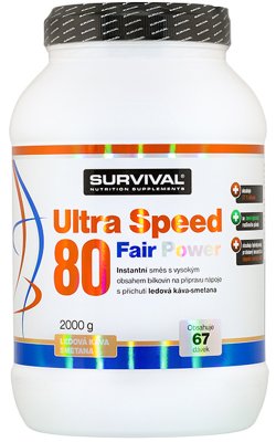 Survival Nutrition Ultra Speed 80 Fair Power ledová káva-smetana 2000 g - Suvrival Ultra Speed 80 Fair Power 2000 g