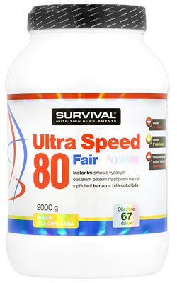 Survival Nutrition Ultra Speed 80 Fair Power banán-bílá čokoláda 2000 g