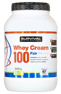 Survival Nutrition Whey Cream 100 Fair Power vanilka 2000 g - Survival Whey Cream 100 2000 g