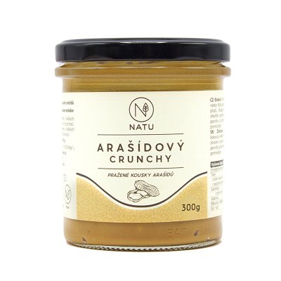 NATU Arašídový krém crunchy 300 g NATU Arašídový krém crunchy 300 g