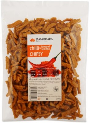 Damodara Chilli chipsy (chilli a konopné semínko) 100 g