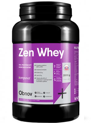 Kompava Protein Zen Whey 70% 2000g - vanilka-smotana, sladidlo stévie
