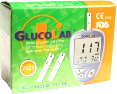 Glucolab Testovací proužky pro glukometr GlucoLab 50 ks