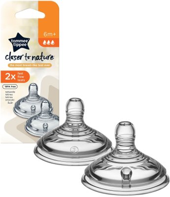 Tommee Tippee Náhradní savička C2N rychlý průtok 6m+ 2 ks