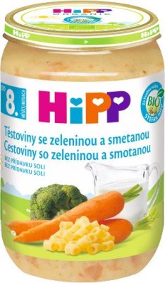 HiPP JUNIOR BIO Těstoviny se zel. a smetanou 220g