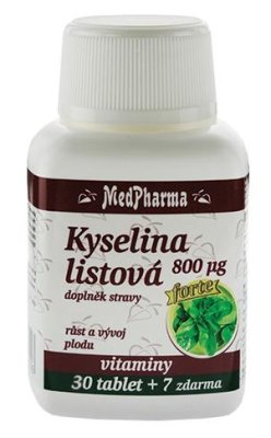 Medpharma Kyselina listová 800 mcg 37 tablet