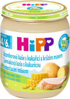 HIPP BIO Bramborová kaše s kukuřicí a krůtím masem 125 g HIPP BIO Bramborová kaše s kukuřicí a krůtím masem 125 g