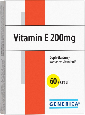 Generica Vitamin E 200mg 60 kapslí