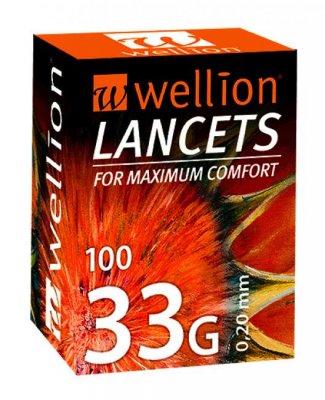 Wellion Lancety 33G - velmi jemné 100 ks