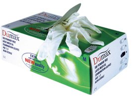 DUMAX vyšetř.latex.nester.pudr.rukavice XL 100ks